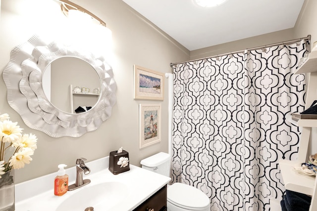 19 Winding Brook Ln S Unit 19, Wells, ME 04090 - bathroom featuring toilet, vanity, and a shower with shower curtain