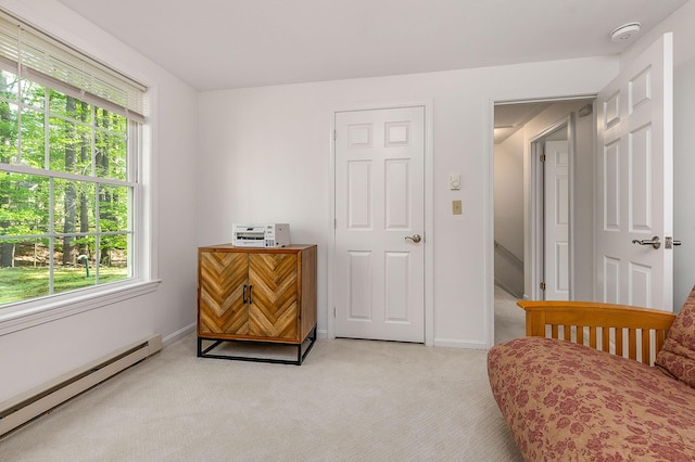 107 Tidy Rd Unit A & B, Eliot, ME 03903 - bedroom featuring baseboard heating, light carpet, and baseboards