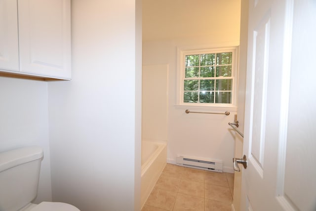 107 Tidy Rd Unit A & B, Eliot, ME 03903 - full bathroom with baseboard heating, toilet, and tile patterned floors