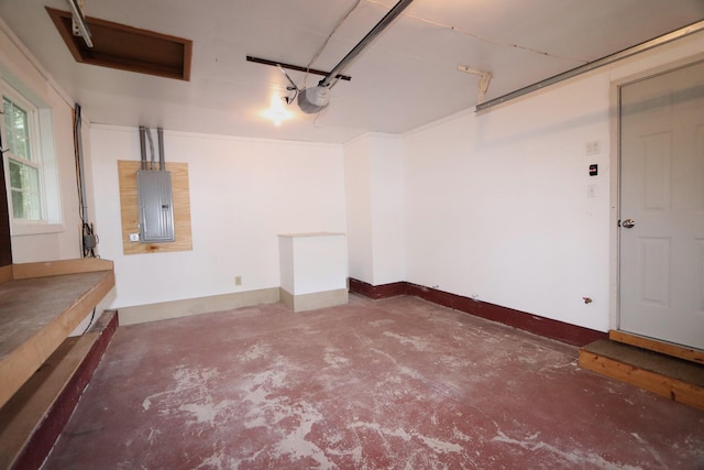 107 Tidy Rd Unit A & B, Eliot, ME 03903 - garage with electric panel and a garage door opener