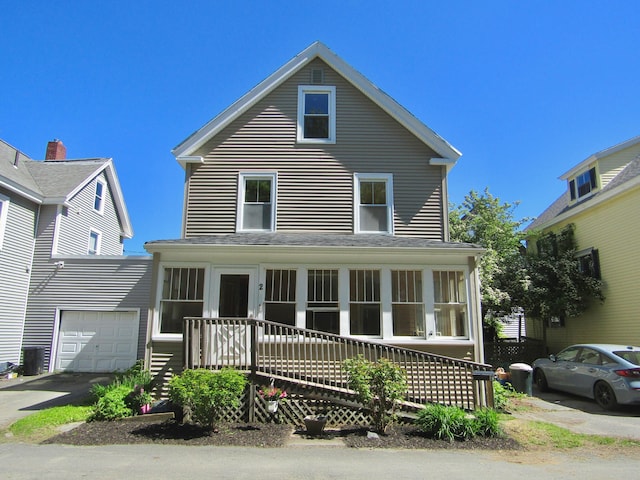 2 Elm Ter, Waterville, ME 04901 - view of front of property featuring an attached garage, covered porch, and driveway