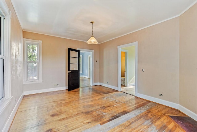 2 Elm Ter, Waterville, ME 04901 - empty room with hardwood / wood-style flooring, baseboards, and crown molding