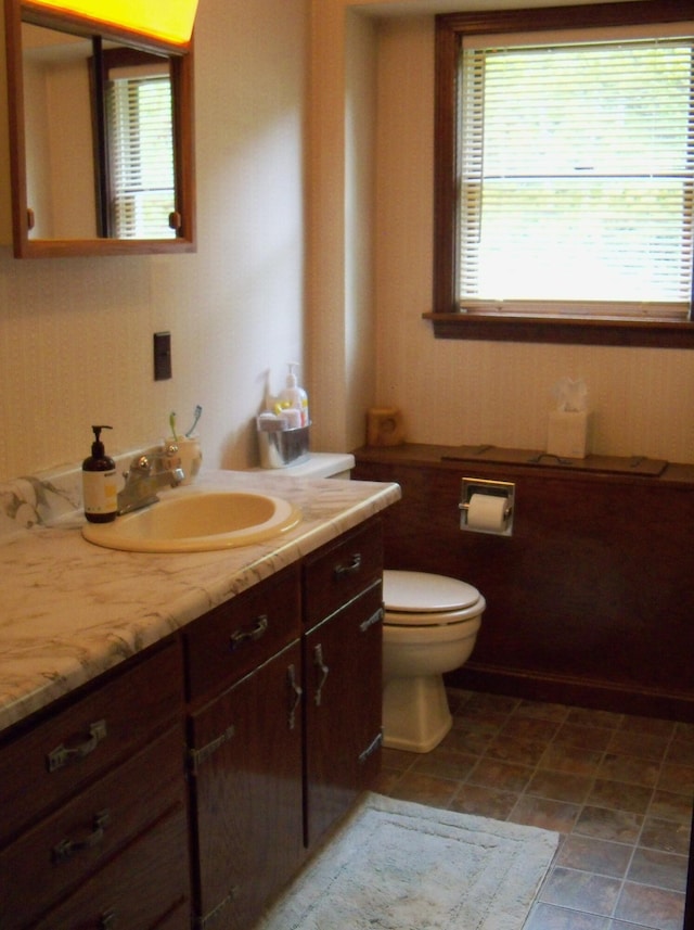593 S Strong Rd, Strong, ME 04983 - bathroom with plenty of natural light, vanity, and toilet