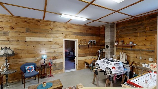 574 Scribner Hill Rd, Otisfield, ME 04270 - interior space with wooden walls