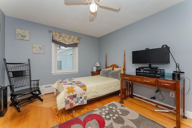 5 Nash Pkwy, Somersworth, NH 03878 - bedroom featuring light wood finished floors, baseboard heating, and ceiling fan