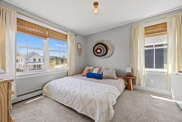 4 Frontrunner Way, Scarborough, ME 04074 - bedroom with a baseboard radiator, multiple windows, carpet, and baseboards
