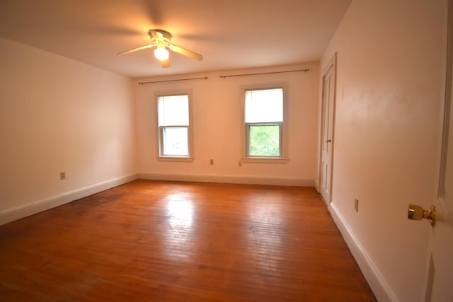 164 Nichols St, Pittsfield, ME 04967 - empty room with a ceiling fan, wood finished floors, and baseboards