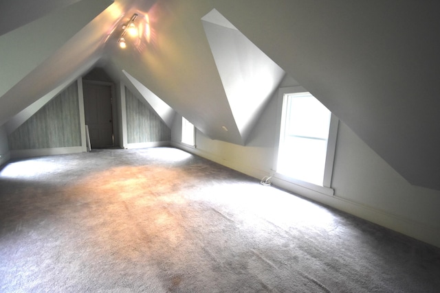 164 Nichols St, Pittsfield, ME 04967 - additional living space featuring carpet flooring and vaulted ceiling