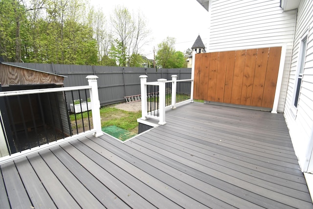 164 Nichols St, Pittsfield, ME 04967 - wooden terrace with a fenced backyard