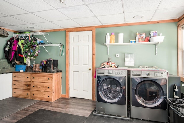 6 Sand Pond Rd, North Berwick, ME 03906 - laundry room featuring separate washer and dryer and wood finished floors