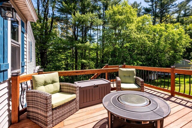 6 Sand Pond Rd, North Berwick, ME 03906 - deck featuring view of wooded area
