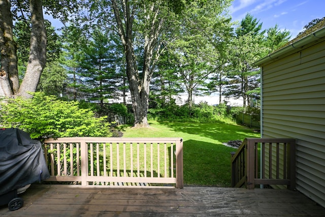 28 Colonial Rd, Westbrook, ME 04092 - deck featuring a lawn and a grill