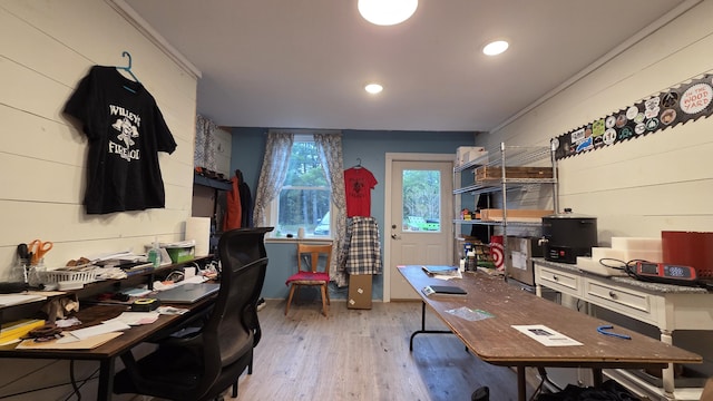 2670 Bennoch Rd, Old Town, ME 04468 - office with light wood-style floors and recessed lighting