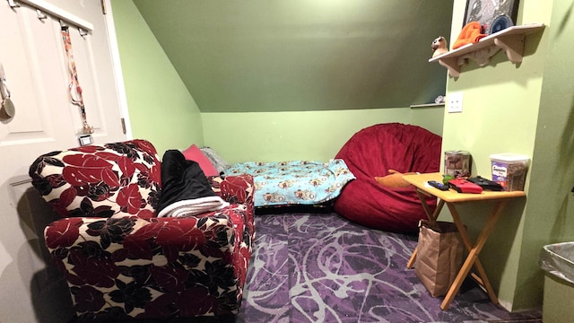 2670 Bennoch Rd, Old Town, ME 04468 - bedroom featuring vaulted ceiling and carpet flooring