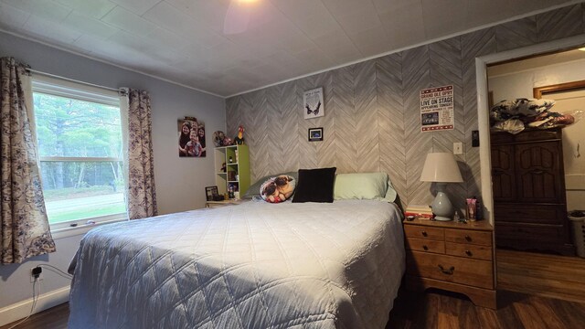 2670 Bennoch Rd, Old Town, ME 04468 - bedroom featuring wood finished floors, ornamental molding, and baseboards