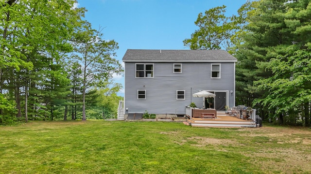 6 Emerald Ct, Berwick, ME 03901 - rear view of property with a deck and a yard