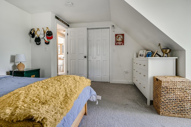 6 Emerald Ct, Berwick, ME 03901 - bedroom with carpet, a closet, and lofted ceiling
