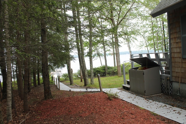 166 Ridge Rd, Frye Island, ME 04071 - view of yard with a water view