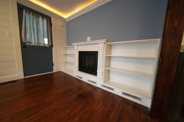 29 Columbia St, Houlton, ME 04730 - unfurnished living room with wood finished floors and a glass covered fireplace