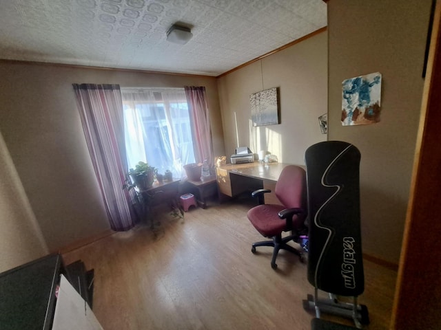 14 Somerset St, Millinocket, ME 04462 - office space with wood finished floors, crown molding, and an ornate ceiling
