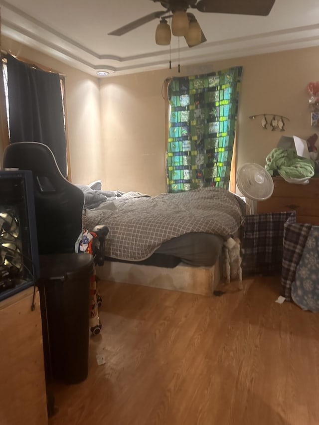 187 Purkis Rd, Buckfield, ME 04220 - bedroom with wood finished floors and ceiling fan