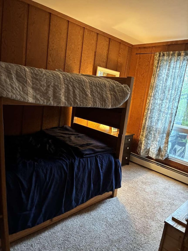 2011 Clark St, Carrabassett Valley, ME 04947 - bedroom featuring light carpet and baseboard heating