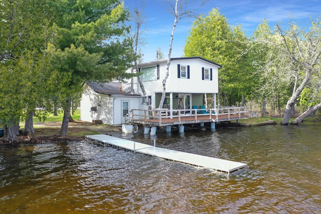 144 Sinclair Rd, Sinclair, ME 04779 - dock area featuring a deck with water view