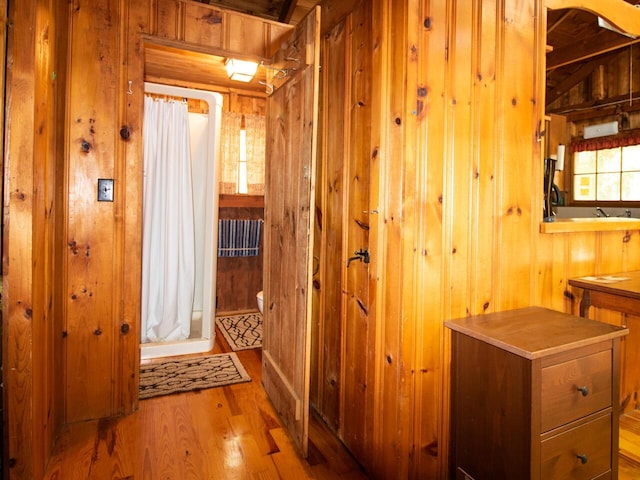 44 Cove Ln, Damariscotta, ME 04543 - hall featuring wooden walls and wood finished floors