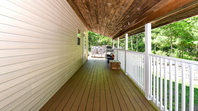 93 Maple St, Fryeburg, ME 04037 - view of wooden deck
