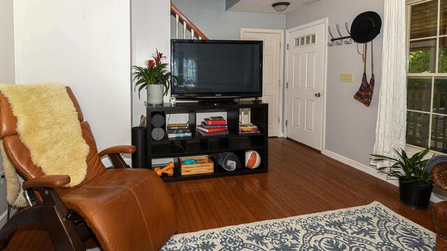 93 Maple St, Fryeburg, ME 04037 - living area with wood finished floors and baseboards