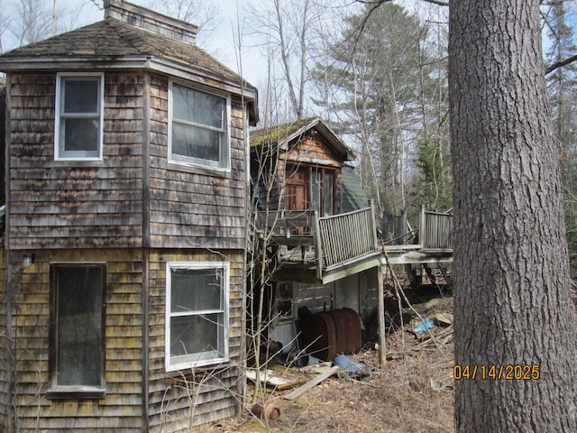40 Cookson Dr, Kenduskeag, ME 04450 - view of home's exterior featuring a wooden deck
