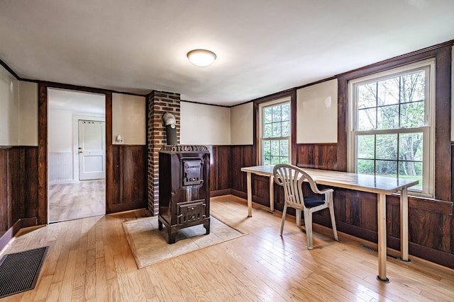 41 Bolton Hill Rd, Augusta, ME 04330 - office with a wainscoted wall, wood-type flooring, and wood walls