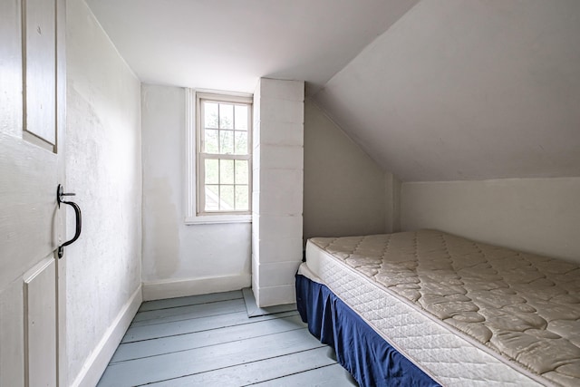 41 Bolton Hill Rd, Augusta, ME 04330 - bedroom featuring light wood-style floors, vaulted ceiling, and baseboards