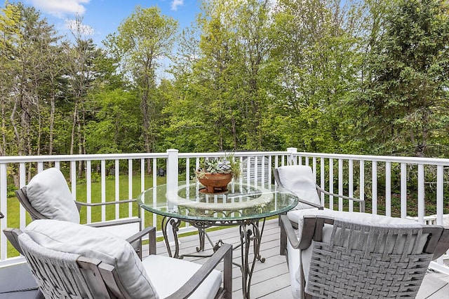 25 Parmenter Ter, China, ME 04358 - wooden deck featuring outdoor dining space
