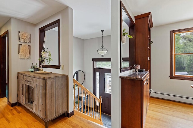 25 Parmenter Ter, China, ME 04358 - entryway with light wood finished floors and a baseboard heating unit