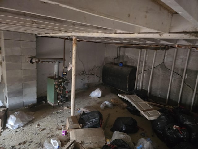 12 Middle Jam Rd, Gorham, ME 04038 - unfinished basement with oil tank and a heating unit