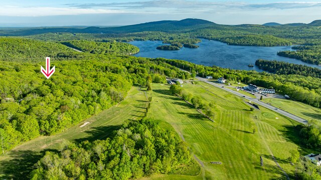 57 Sunset Rd, Dedham, ME 04429 - aerial view of a water and mountain view and a heavily wooded area