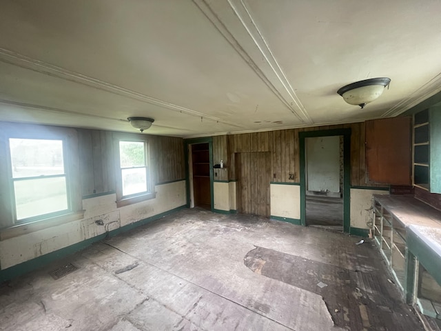 722 Farmington Rd, Strong, ME 04983 - kitchen featuring open shelves and brown cabinetry
