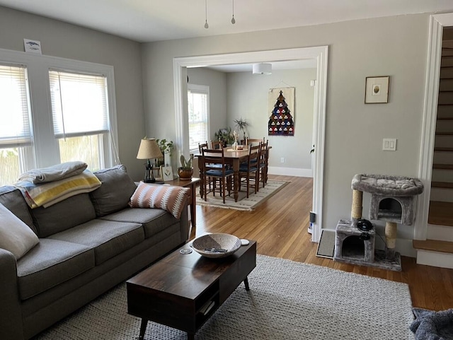 224 N St Unit 101-102, Saco, ME 04072 - living area featuring healthy amount of natural light, light wood-style floors, and baseboards