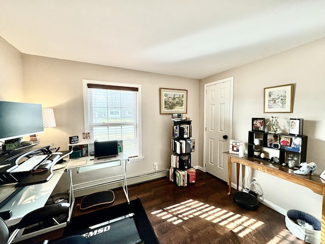16 Caron Dr, Howland, ME 04448 - office featuring dark wood-style flooring and baseboards