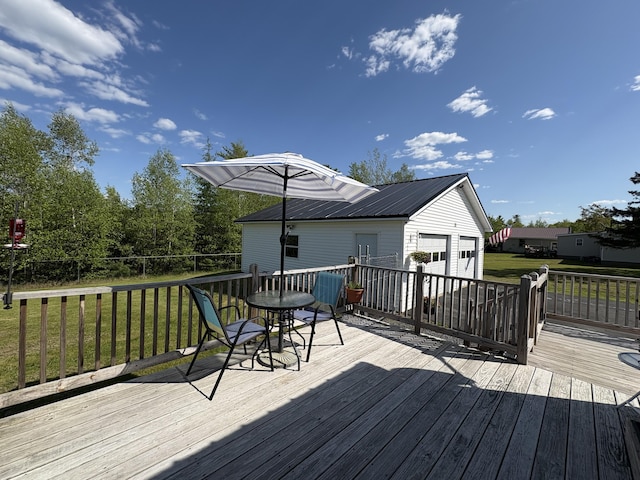 16 Caron Dr, Howland, ME 04448 - wooden deck with a lawn