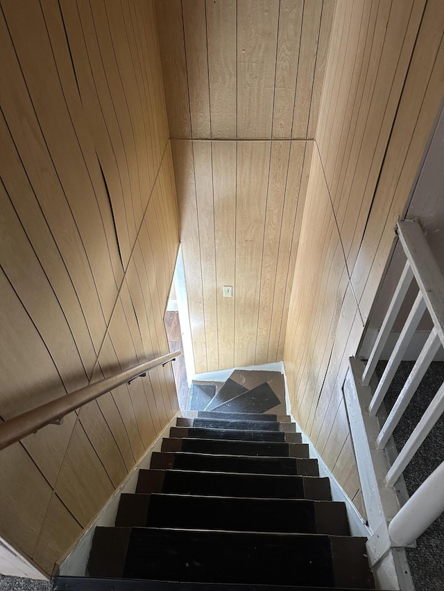 163 Court St, Bangor, ME 04401 - stairway with wood walls