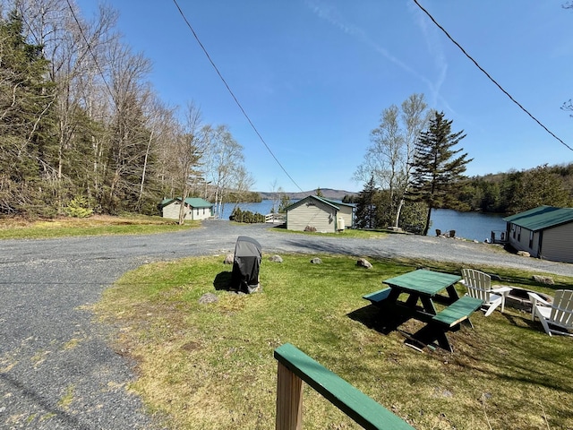15 Wilson Pond Rd (Hedgehog), Unit Hedgehog Greenville, ME 04441 - view of green lawn featuring a water view