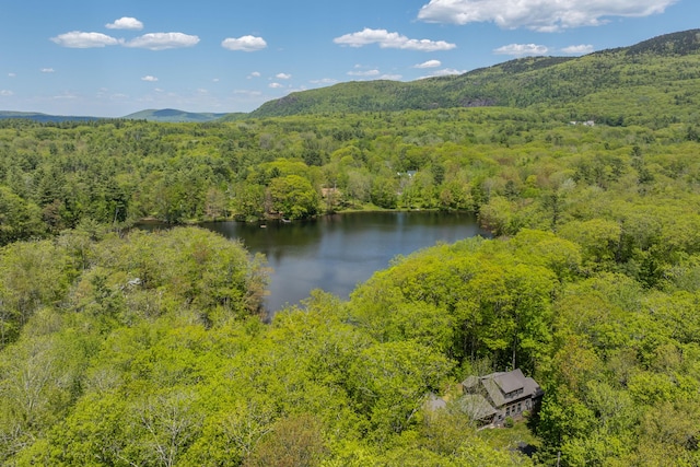 337 Washington St, Camden, ME 04843 - drone / aerial view of a heavily wooded area and a water and mountain view