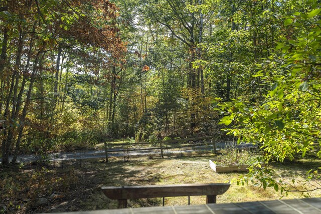 17 Spruce Meadow Ln, Jefferson, ME 04348 - view of yard featuring a vegetable garden and a view of trees