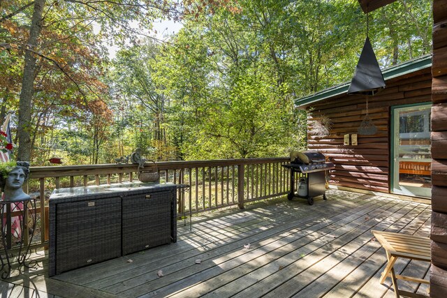 17 Spruce Meadow Ln, Jefferson, ME 04348 - wooden deck featuring grilling area and outdoor lounge area