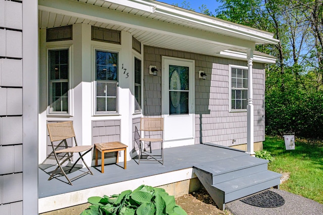 175 Lake House Rd, Naples, ME 04055 - view of wooden porch
