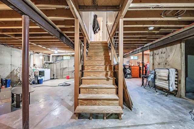 175 Lake House Rd, Naples, ME 04055 - unfinished basement with stairs