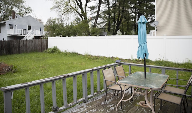15 Lucille St, Saco, ME 04072 - wooden deck featuring outdoor dining space
