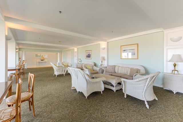 31 Ocean Ave Unit 105, York, ME 03909 - living area with dark carpet and baseboards